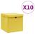 Cutii depozitare cu capace, 10 buc., galben, 28x28x28 cm GartenMobel Dekor