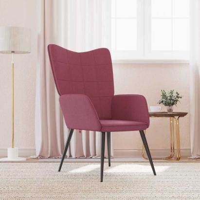 Scaun de relaxare, roșu vin, material textil GartenMobel Dekor