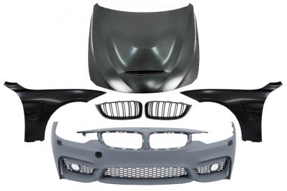 Bara Fata cu Grile si Aripi Laterale & Capota BMW Seria 4 F32 Coupe F33 Cabrio F36 Gran Coupe (2013-2017) M4 Design Performance AutoTuning