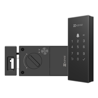 Yala inteligenta, Wi-Fi, sonerie incorporata, verificare status inchidere, alarma anti-furt - EZVIZ CS-DL03(WP)-Black SafetyGuard Surveillance