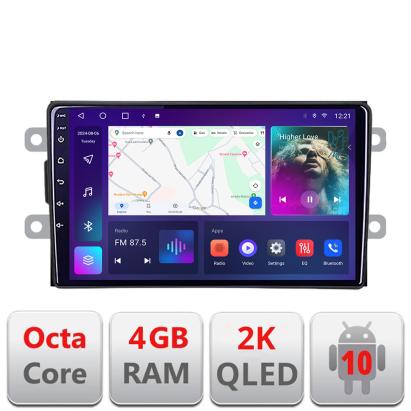Navigatie Dacia dupa 2012 C-Dacia Android Octa Core Ecran 2K QLED GPS 4G 4+32GB 360 KIT-Dacia+EDT-E409-2K CarStore Technology