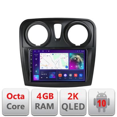 Navigatie Dacia Sandero Logan 2012-2020 C-sandero Android Octa Core Ecran 2K QLED GPS 4G 4+32GB 360 kit-sandero+EDT-E409-2K CarStore Technology