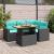 Set mobilier de grădină cu perne, 5 piese, negru, poliratan GartenMobel Dekor