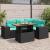 Set mobilier de grădină cu perne, 5 piese, negru, poliratan GartenMobel Dekor