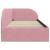 Cadru de pat colțar cu headboard Roz 90 cm x 190 cm țesătură GartenMobel Dekor