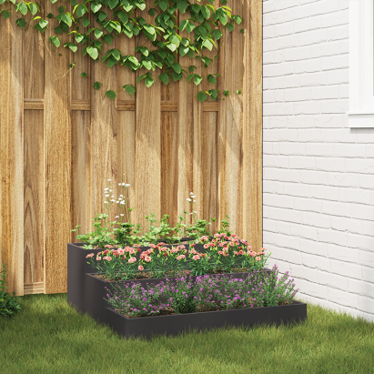 Vază pentru Grădină Negru 90 x 90 x 35 cm Oțel GartenMobel Dekor