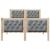 Cadru de pat Gri deschis 135 x 190 cm Lemn de pin masiv GartenMobel Dekor