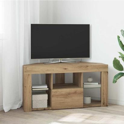 Șifonier LED pentru TV colțar Stejar Artizanal 105 x 40 x 68 cm GartenMobel Dekor