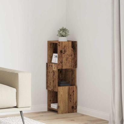 Dulap de colț Alb 25,5x25x80cm Lemn compozit GartenMobel Dekor