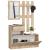 Set mobilier hol cu pantofar, oglinda, sertar si cuier metalic, PAL laminat, 90x25x170 cm, stejar sonoma Household NewTrend
