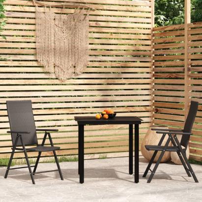 Set de mobilier pentru grădină, 3 piese, negru GartenMobel Dekor