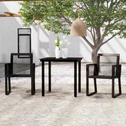 Set de mobilier pentru grădină, 3 piese, negru GartenMobel Dekor