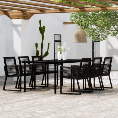 Set de mobilier pentru grădină, 7 piese, negru GartenMobel Dekor