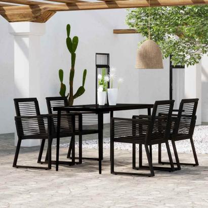 Set de mobilier pentru grădină, 5 piese, negru GartenMobel Dekor