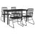 Set mobilier de grădină, 5 piese, negru, ratan PVC GartenMobel Dekor
