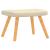 Scaun de relaxare cu taburet, crem, material textil GartenMobel Dekor