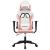 Scaun de gaming de masaj, alb și roz, piele ecologică GartenMobel Dekor