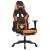 Scaun gaming masaj/suport picioare, negru/portocaliu, piele eco GartenMobel Dekor