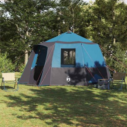 Tent Cabină cu acoperiș Albastru și Gri 405 x 405 x 273 cm GartenMobel Dekor