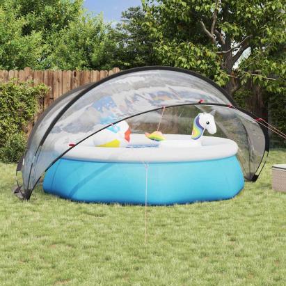 Dom pentru piscină Manual Transparent 405 x 405 x 192 cm PVC GartenMobel Dekor