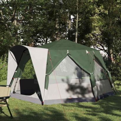 Tent Cabină cu acoperiș Verde și alb 333 x 317 x 194 cm GartenMobel Dekor