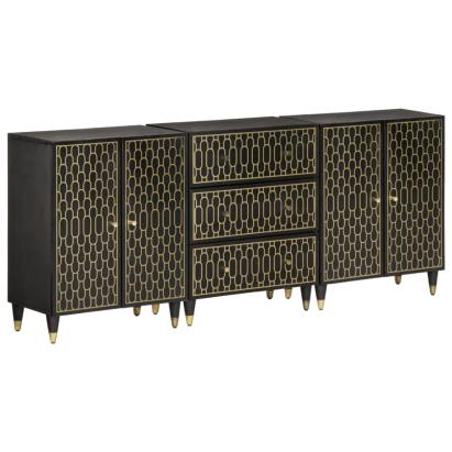 Dulapuri laterale, 3 buc., 60x33x75 cm, lemn masiv de mango GartenMobel Dekor