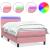 Pat cu arcuri cu saltea și LED, roz, 80x220 cm, catifea GartenMobel Dekor