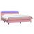 Pat cu arcuri cu saltea și LED, roz, 180x210 cm, catifea GartenMobel Dekor