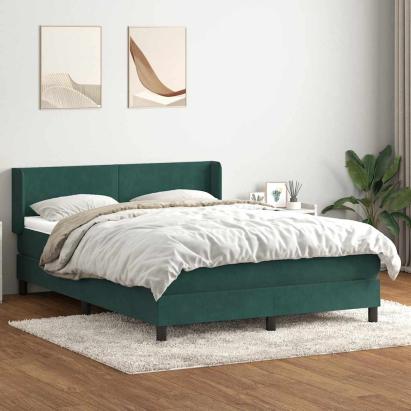 Pat box spring cu saltea, verde închis, 160x210 cm, catifea GartenMobel Dekor