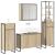 Set de mobilier pentru baie cu raft Stejar Sonoma Lemn compozit GartenMobel Dekor