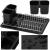 Uscator de vase cu suport tacamuri, din otel cromat, cu tava de scurgere, 40x19x13cm, negru Household NewTrend