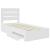 Cadru de pat cu sertar Alb 100 x 200 cm Lemn compozit GartenMobel Dekor