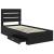 Cadru de pat cu sertar Stejar Negru 90 x 200 cm Lemn compozit GartenMobel Dekor
