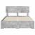 Cadru de pat cu sertar Gri din beton 150 x 200 cm Lemn compozit GartenMobel Dekor