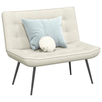 Bancă cremă 110x74x84 cm catifea GartenMobel Dekor