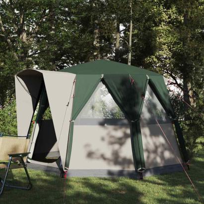 Tent Cabină cu acoperiș Verde și alb 320 x 320 x 203 cm GartenMobel Dekor
