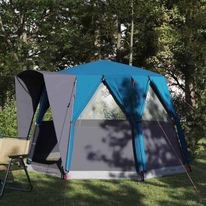 Tent Cabină cu acoperiș Albastru și Gri 320 x 320 x 203 cm GartenMobel Dekor