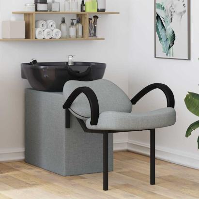 Scaun pentru șampon Gri deschis și negru 63 x 141 x 92 cm GartenMobel Dekor