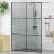 Zid de duș walk-in Negru 140 x 195 cm sticlă securizată GartenMobel Dekor