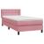 Pat box spring cu saltea, roz, 90x220 cm, catifea GartenMobel Dekor