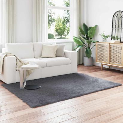 Covor din Lână Faux Tafalla Antracit 160 x 230 cm Poliester GartenMobel Dekor