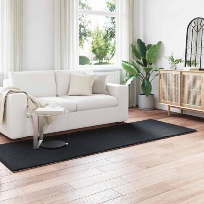 Covor din Blană Faux de Iepure Olite Negru 80 x 250 cm GartenMobel Dekor