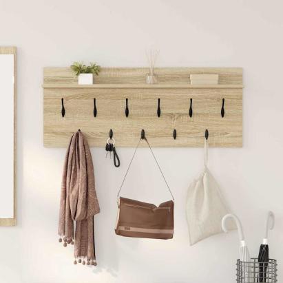 Răcător de paltoane montat pe perete cu raft Stejar sonoma GartenMobel Dekor