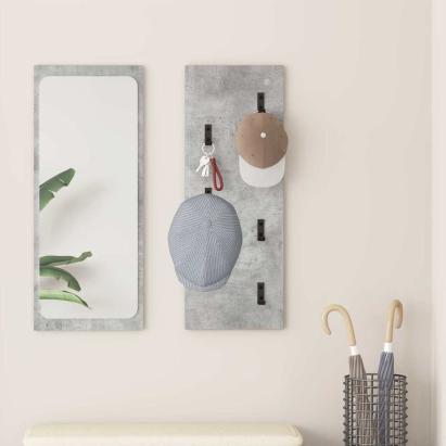 Răcător de paltoane montat pe perete Gri beton 30 x 1.5 x 80 cm GartenMobel Dekor