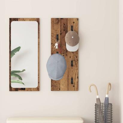 Răcător de paltoane montat pe perete Pe perete Lemn vechi GartenMobel Dekor