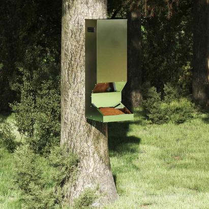 Feeder pentru cerbi Argintiu 28 x 30 x 80 cm Oțel Galvanizat GartenMobel Dekor