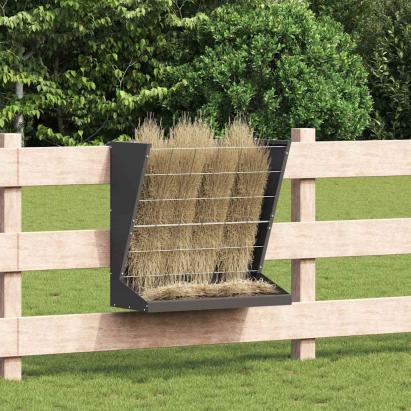 Feeder pentru Fân Negru 71 x 33 x 70 cm Oțel Laminat la Rece GartenMobel Dekor