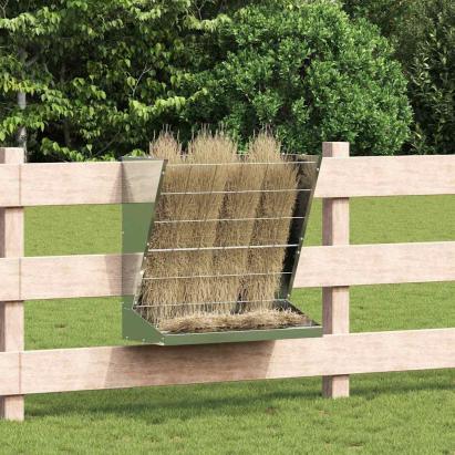 Feeder pentru Fân Argintiu 71 x 33 x 70 cm Oțel Galvanizat GartenMobel Dekor