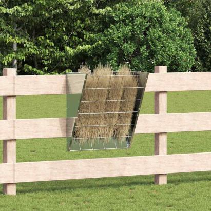 Feeder pentru Fân Suspendat Argintiu 61 x 33 x 66 cm GartenMobel Dekor