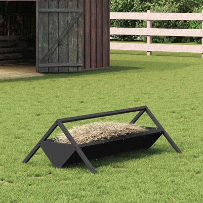 Jgheab pentru hrănirea animalelor Negru 111 x 76 x 38 cm GartenMobel Dekor